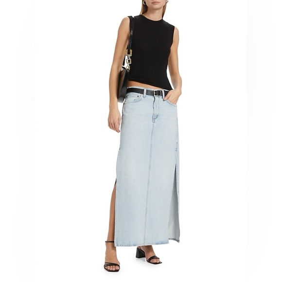 AGOLDE Astrid Slice Skirt Sz 28 Light Rinse A3057-1601 - Picture 1 of 5